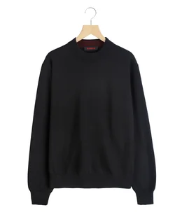 コットンカシミヤ プレーンモックネックプルオーバー