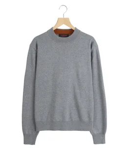 コットンカシミヤ プレーンモックネックプルオーバー