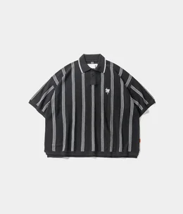 STRIPE KNIT POLO | TIGHTBOOTH(タイトブース) / トップス カットソー ...