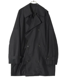 SHORT TRENCH COAT -ORGANIC WOOL CIRCULAR FLANNEL-. | MARKAWARE