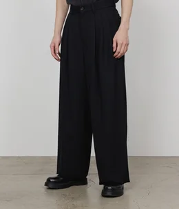 【予約】TRIPLE PLEATED WIDE TROUSERS ORGANIC WOOL SURVIVAL CLOTH