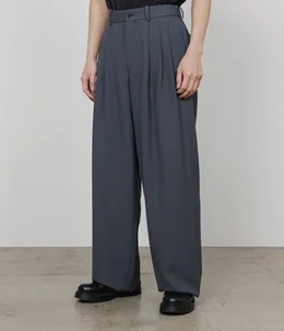 【予約】TRIPLE PLEATED WIDE TROUSERS ORGANIC WOOL SURVIVAL CLOTH