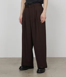 【予約】TRIPLE PLEATED WIDE TROUSERS ORGANIC WOOL SURVIVAL CLOTH