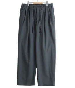DOUBLE PLEATED EASY TROUSERS -ORGANIC WOOL 2/80 TROPICAL-