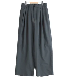 TRIPLE PLEATED WIDE TROUSERS -ORGANIC WOOL 2/80 TROPICAL-
