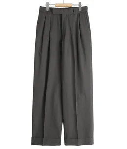 DOUBLE PLEATED SEMI EASY TROUSERS -ORGANIC COTTON VOILE YARN TWILL-