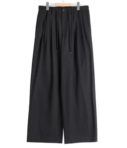 TRIPLE PLEATED EASY TROUSERS -ORGANIC COTTON VOILE YARN TWILL-