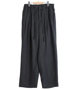 DOUBLE PLEATED EASY TROUSERS HEMP SHIRTING
