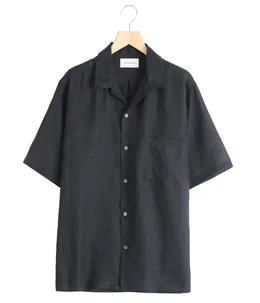 NEW OPEN COLLAR S/S SHIRT HEMP SHIRTING