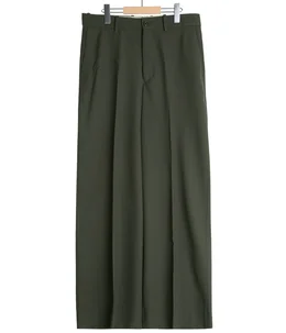予約】FLAT FRONT WIDE TROUSERS ORGANIC WOOL SURVIVAL CLOTH