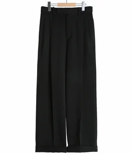 【予約】DOUBLE PLEATED SEMI EASY TROUSERS POLWARTH TUXEDO CLOTH