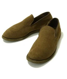 SLIP ON SOLE LEATHER -OLIVE-