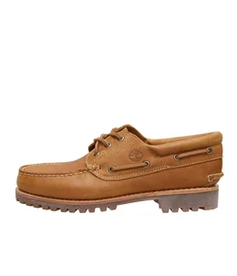 靴 Timbealand AUTHENTICS 3EYE CLASSIC Men's 3-Eye Lug Handsewn Boat Shoe - Burgundy | Timberland US