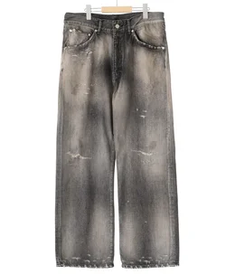 P/DAMAGE DENIM STRAIGHT 5P PANTS