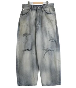 DAMAGE WIDE 5P DENIM PANTS