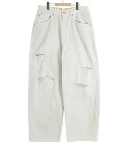 DAMAGE WIDE 5P DENIM PANTS