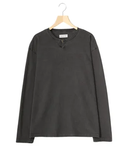 PIGMENT DYEING HENRY NECK L/S TEE