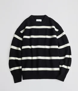 COTTON LINEN BORDER KANOKO L/S KNIT