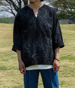 【予約】UNEVEN DYEING FLOWER JACQUARD SHIRT