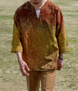 【予約】UNEVEN DYEING FLOWER JACQUARD SHIRT