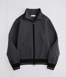 Zip-Up Jacquard Knit Blouson