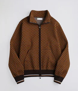 Zip-Up Jacquard Knit Blouson