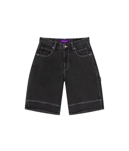 STATEMENT EMBROIDERED BAGGY DENIM SHORTS