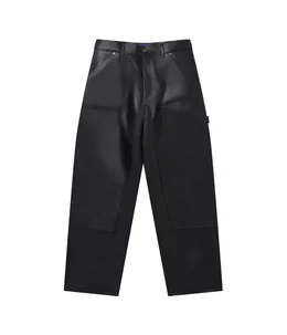 FAUX LEATHER EXTRA BAGGY DOUBLE KNEE PANTS