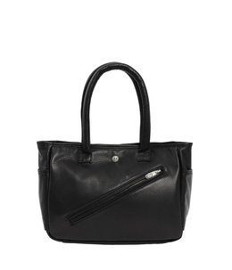 PC RIDERS LEATHER TOTE BAG S W / LOVE & PEACE SILVER