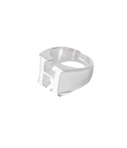 THE LETTERING SILVER RING (H)