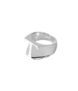 THE LETTERING SILVER RING (T)