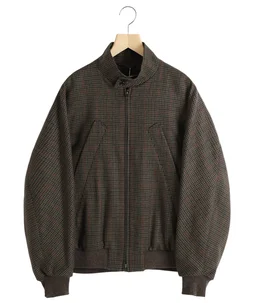 Classic Houndstooth Harrington Jacket