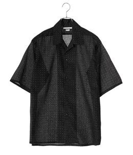 Square Dot Open-collar Shirt
