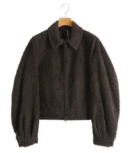 【レディース】Brushed Wool Zip Short Jacket