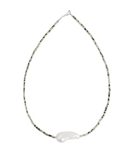 【レディース】BAROQUE PEARL STONE LINE CHOKER NECKLACE