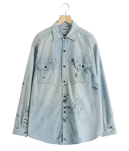 PAINT STAINED CHAMBRAY SHIRT VENT HOLES | BOW WOW(バウワウ