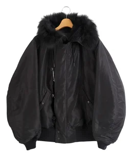 コットンシルク ミリタリーフーデッドジャケット