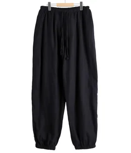 カシミヤシルク 製品染ドローストリングパンツ