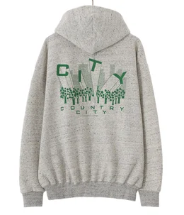 EMBROIDERED LOGO ZIP UP HOODIE | CITY COUNTRY CITY