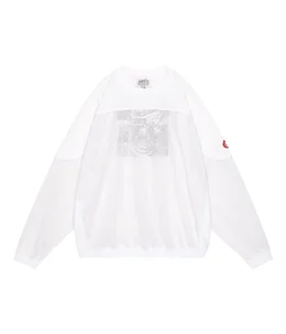 MESH TRACK CREW NECK