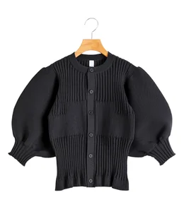 andwang Puff sleeve cardigan カーディガン レディース】FLUTED SHORT PUFF SLEEVE CARDIGAN | CFCL