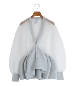 【レディース】POTTERY LUCENT GLITTER PUFF SLEEVE CARDIGAN