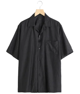 m*h様 希少【COMOLI】Bshop別注 シルクオープンカラーシャツ[ネイビ ウールシルク 半袖オープンカラーシャツ | COMOLI(コモリ) / トップス