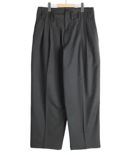 WOOL BLEND WIDE STRAIGHT TROUSERS