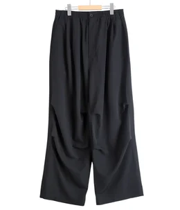 WOOL GABARDINE WIDE TRACK TROUSERS