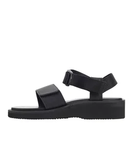 【レディース】Sandals with Velcro Straps (wide belt) in Smooth Leather