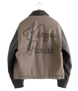 KENZO PARIS CHAINSTITCH LEATHER WOOL BLOUSON | KENZO