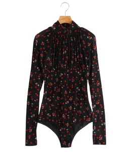 FETICO フェティコFLORAL PRINT VELOUR BODYSUTS fetico floral print velour bodysuits（MESH COMBINED VELOUR