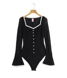 【レディース】LACE KNIT SWEETHEART BODYSUIT