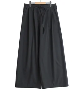 【レディース】Fine Wool Heather Drawstring Wide Pants